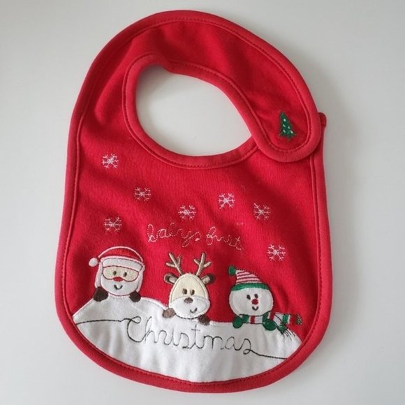 Baby's First Christmas Teething Bib - Picture 1 of 4